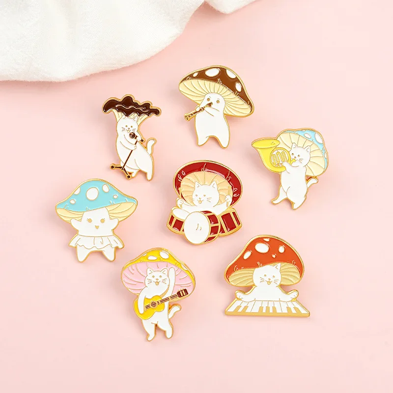 XEDZ Cute Cat Enamel Brooch Mushroom Guitar Set Drum Hasas Microphone Piano Music Animal Badge Lapel Pins Jewelry Gift for Kids
XEDZ Cute Cat Enamel Brooch Mushroom Guitar Set Drum Hasas Microphone Piano Music Animal Badge Lapel Pins Jewelry Gift for Kids
