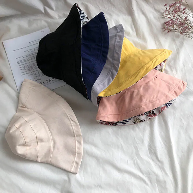 Two Sides Wear Fashion Floral Print Fisherman Hat Women Casual Korean Hats 2020 Summer Travel Sunscreen Cotton Cap Black Yellow
Two Sides Wear Fashion Floral Print Fisherman Hat Women Casual Korean Hats 2020 Summer Travel Sunscreen Cotton Cap Black Yellow