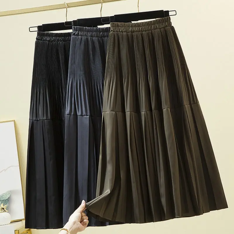 Plus Size Women's Clothing 2021 Spring Autumn Elastic High Waist A-Line Pleated Skirt Fashion Elegant Korean Jupe Female y1601
Plus Size Women's Clothing 2021 Spring Autumn Elastic High Waist A-Line Pleated Skirt Fashion Elegant Korean Jupe Female y1601