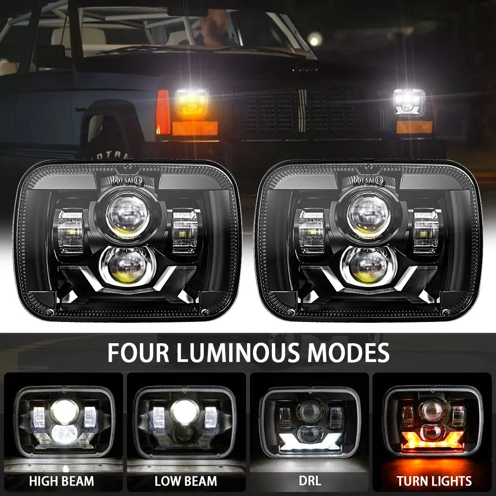 Pair 5X7 7X6 inch Square LED Headlight H4 Light With Hi/Lo Beam LED for Toyota Tacoma Pickup MR2 Supra Nissan 240SX
Pair 5X7 7X6 inch Square LED Headlight H4 Light With Hi/Lo Beam LED for Toyota Tacoma Pickup MR2 Supra Nissan 240SX