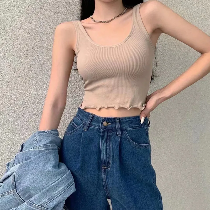 Women Tank Tops Short Sexy Crop Vest Solid Slim Clothes Female Off Shoulder White Summer Sleeveless with Breast Pad Women Top OL
Women Tank Tops Short Sexy Crop Vest Solid Slim Clothes Female Off Shoulder White Summer Sleeveless with Breast Pad Women Top OL