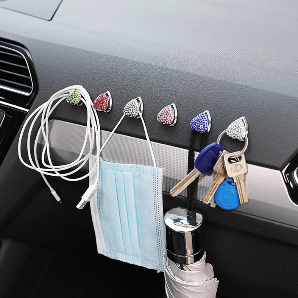 Love Heart Rhinestone Adhesive Car Hook Organizer Storage Hanger for USB Cable Headphone Key Bling Hanging Hooks for Auto Home
Love Heart Rhinestone Adhesive Car Hook Organizer Storage Hanger for USB Cable Headphone Key Bling Hanging Hooks for Auto Home