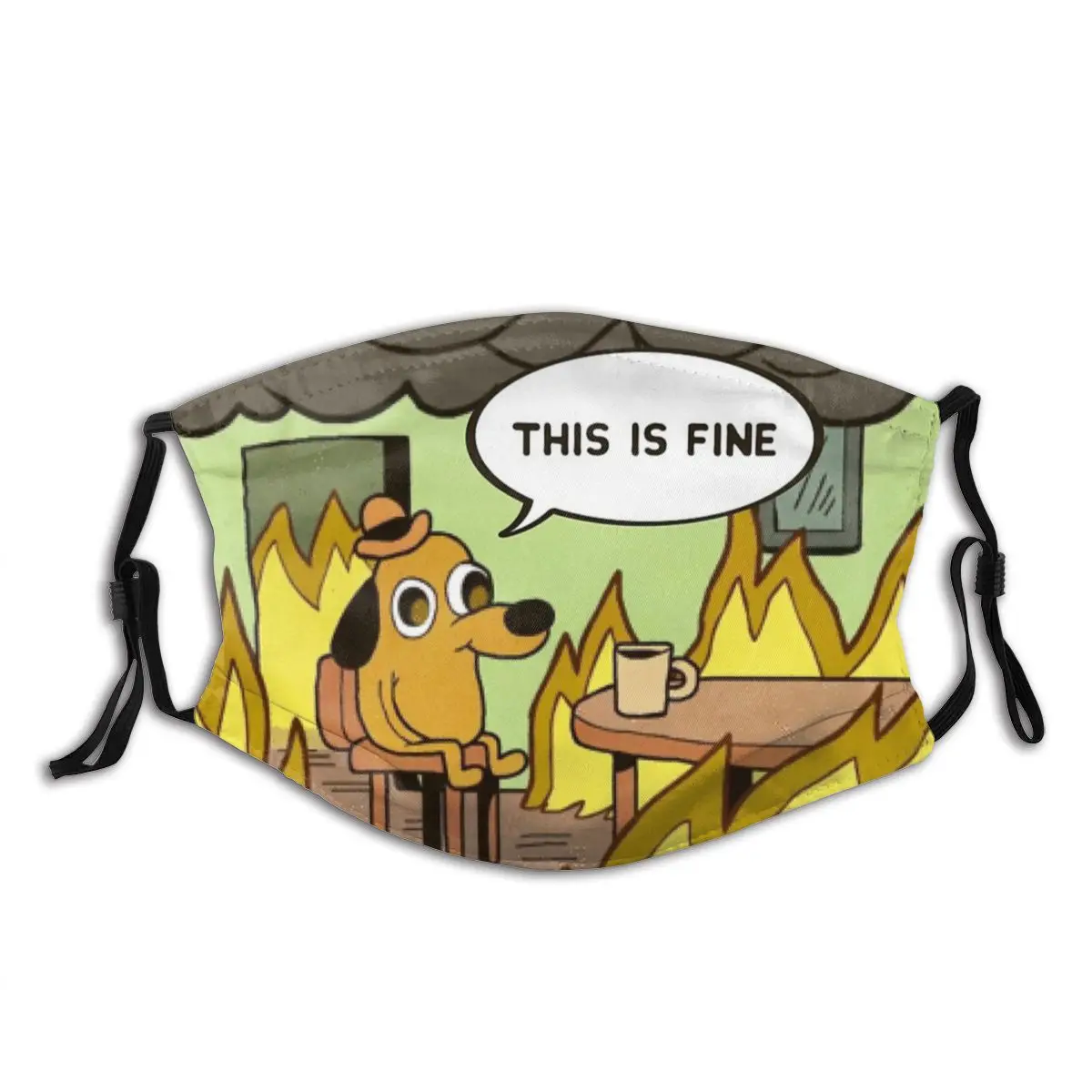 This Is Fine Fire Meme Funny Non Disposable Mouth Face Mask Anti Haze Dust Proof with Filters Earloop Protection Cover Respirato
This Is Fine Fire Meme Funny Non Disposable Mouth Face Mask Anti Haze Dust Proof with Filters Earloop Protection Cover Respirato