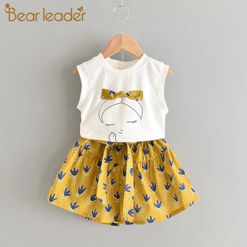 Bear Leader/комплекты одежды для девочек Новинка 2021 года летняя детская футболка с