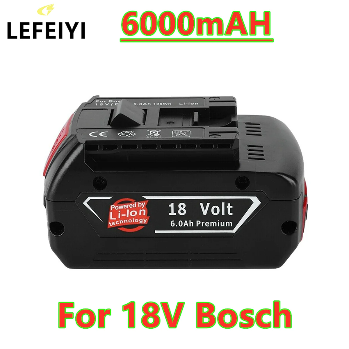 Аккумулятор LEFEIYI 18 в 6000 мАч для электродрели Bosch перезаряжаемая литий-ионная
