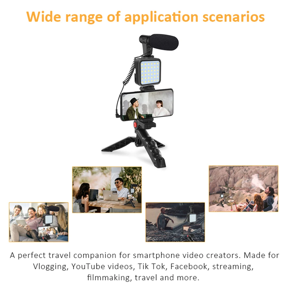 Tripod Holder for Vlogging Photography Smartphone Video Kit Microphone LED Light Recording Handle Stabilizer Bracket
Tripod Holder for Vlogging Photography Smartphone Video Kit Microphone LED Light Recording Handle Stabilizer Bracket