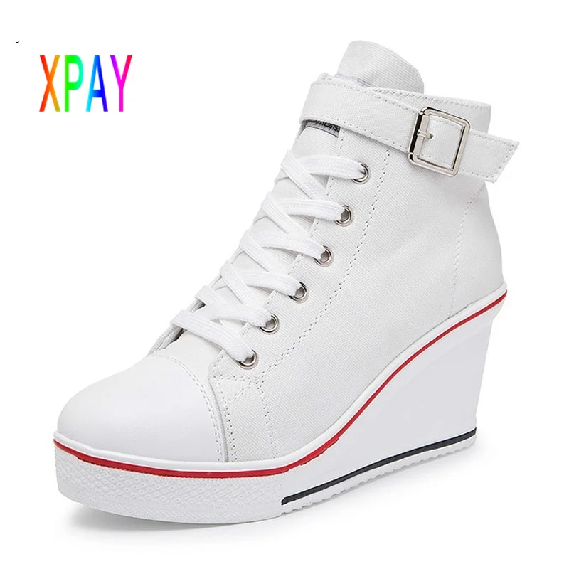 2021 Winter Classic Wedge High-top Shoes High-heeled Lace Zipper Canvas Shoes Women's Casual Increased Thick Sole Mujer Zapatos
2021 Winter Classic Wedge High-top Shoes High-heeled Lace Zipper Canvas Shoes Women's Casual Increased Thick Sole Mujer Zapatos