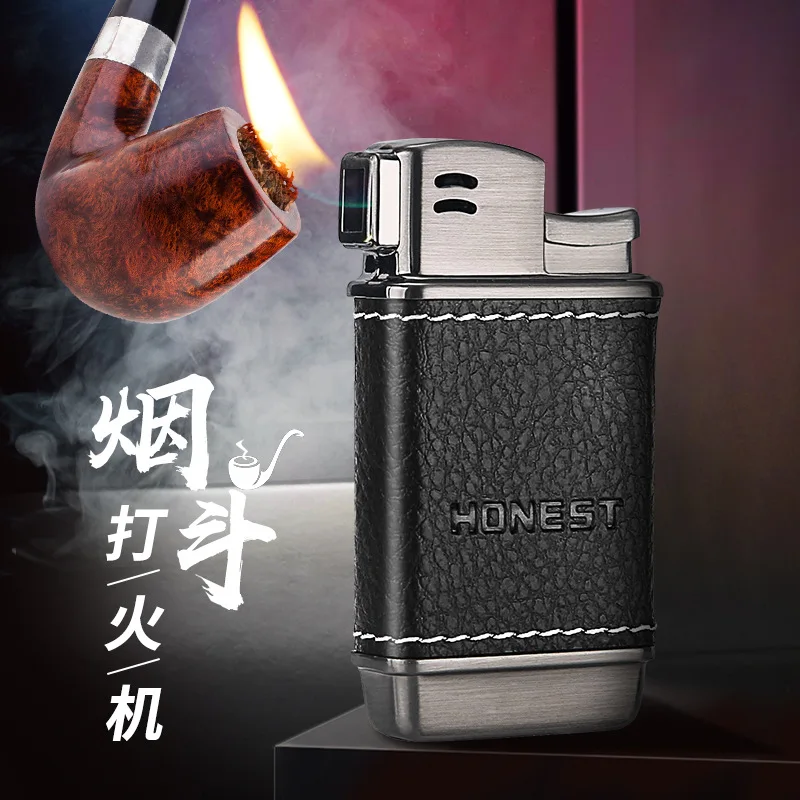 Inflatable Oil Lighter Pipe Oblique Fire Design Creative Leather Metal Ignition Smoking Portable Windproof Rechargeable Butane
Inflatable Oil Lighter Pipe Oblique Fire Design Creative Leather Metal Ignition Smoking Portable Windproof Rechargeable Butane