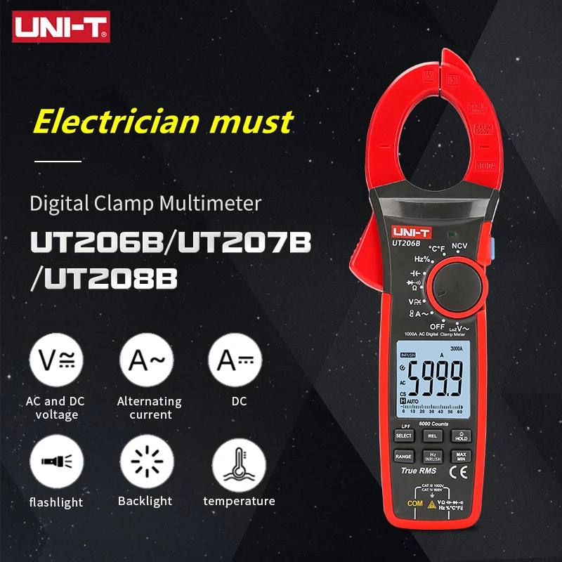 Строкомер UT206B UT207B UT208B, измеритель переменного/постоянного тока, 6000 шт., светодиодный экран, фонарик с подсветкой, 1000 А, В, тестер переменного ...
Строкомер UT206B UT207B UT208B, измеритель переменного/постоянного тока, 6000 шт., светодиодный экран, фонарик с подсветкой, 1000 А, В, тестер переменного ...