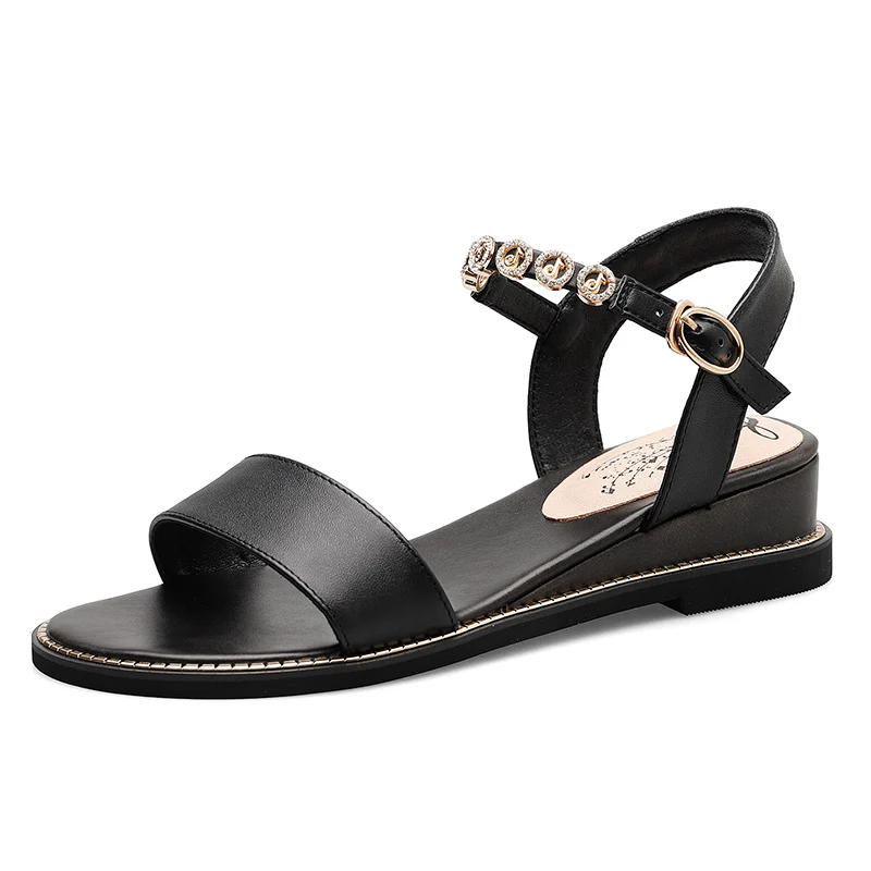 Size 34-43 New Genuine Leather Sandals Women Shoes Rhinestone Female Summer Low Heel Sandals Ladies Casual Shoes
Size 34-43 New Genuine Leather Sandals Women Shoes Rhinestone Female Summer Low Heel Sandals Ladies Casual Shoes