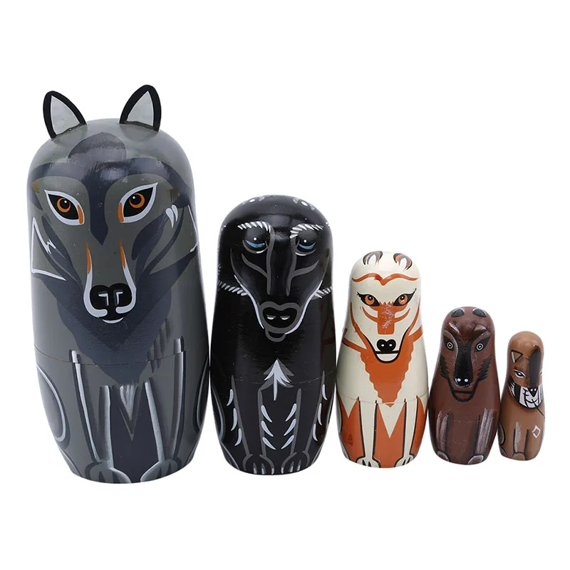 5pcs/set New Cute Wooden Animal Wolf Paint Nesting Dolls Russian Doll Matryoshka Gift Hand Paint Toy Home Decoration Kids Gifts 
5pcs/set New Cute Wooden Animal Wolf Paint Nesting Dolls Russian Doll Matryoshka Gift Hand Paint Toy Home Decoration Kids Gifts