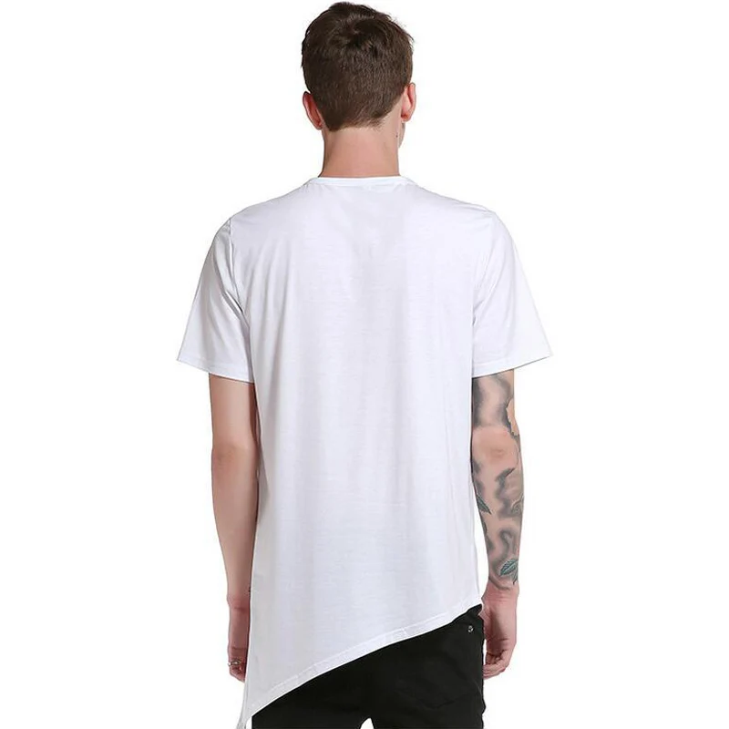IceLion 2021 летняя футболка для мужчин асимметричным подолом с короткими рукавами