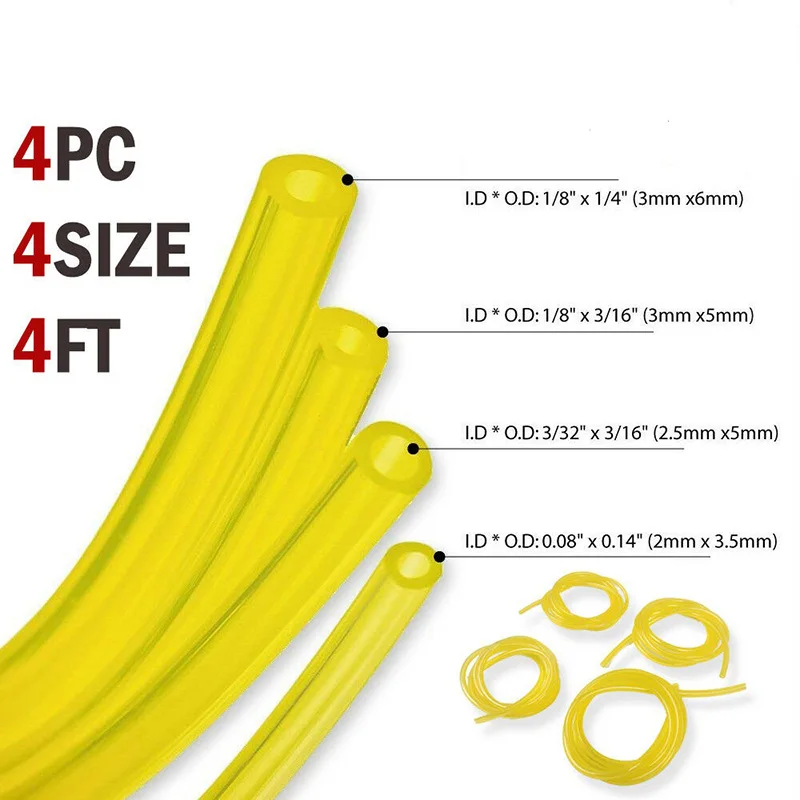 4PCS 4 Sizes Petrol Fuel Gas Line Pipe Hose Tube Oil Gas Resistant For Trimmer Chainsaw Saw Blower Tools
4PCS 4 Sizes Petrol Fuel Gas Line Pipe Hose Tube Oil Gas Resistant For Trimmer Chainsaw Saw Blower Tools
