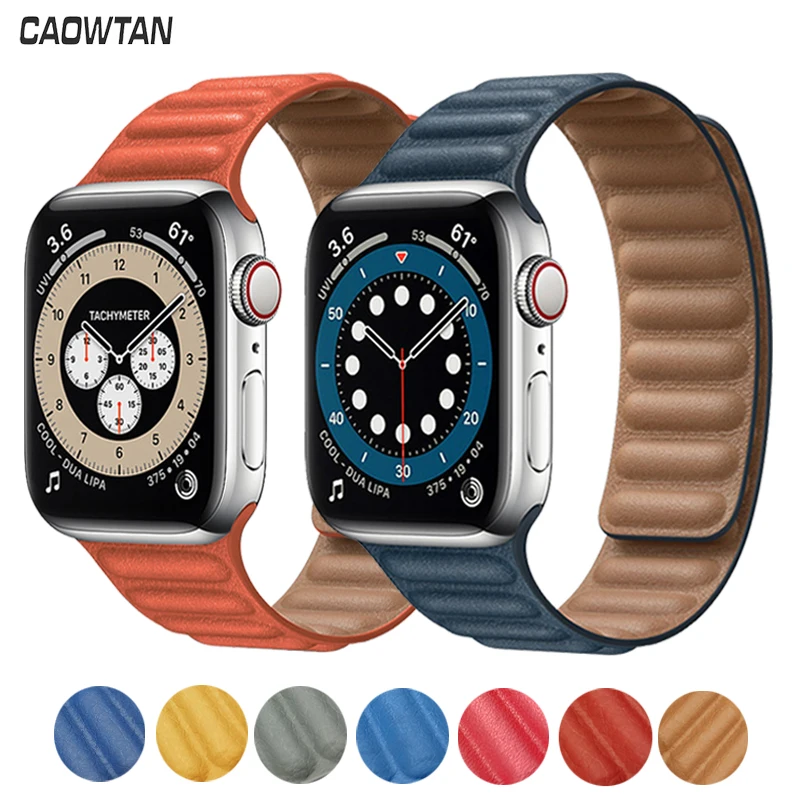 Оригинальный кожаный звеньевой браслет для Apple watch band Series 6 SE 44 мм 40 38 мм 42 мм, ремешок для часов, магнитный браслет для iWatch 5 4 3
Оригинальный кожаный звеньевой браслет для Apple watch band Series 6 SE 44 мм 40 38 мм 42 мм, ремешок для часов, магнитный браслет для iWatch 5 4 3