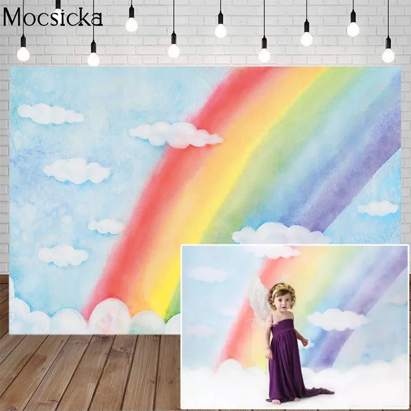 Rainbow White Cloud Newborn Kids Portrait Photo Shoot Background For Flower Photophone Watercolor Backdrop For Photography Prop
Rainbow White Cloud Newborn Kids Portrait Photo Shoot Background For Flower Photophone Watercolor Backdrop For Photography Prop