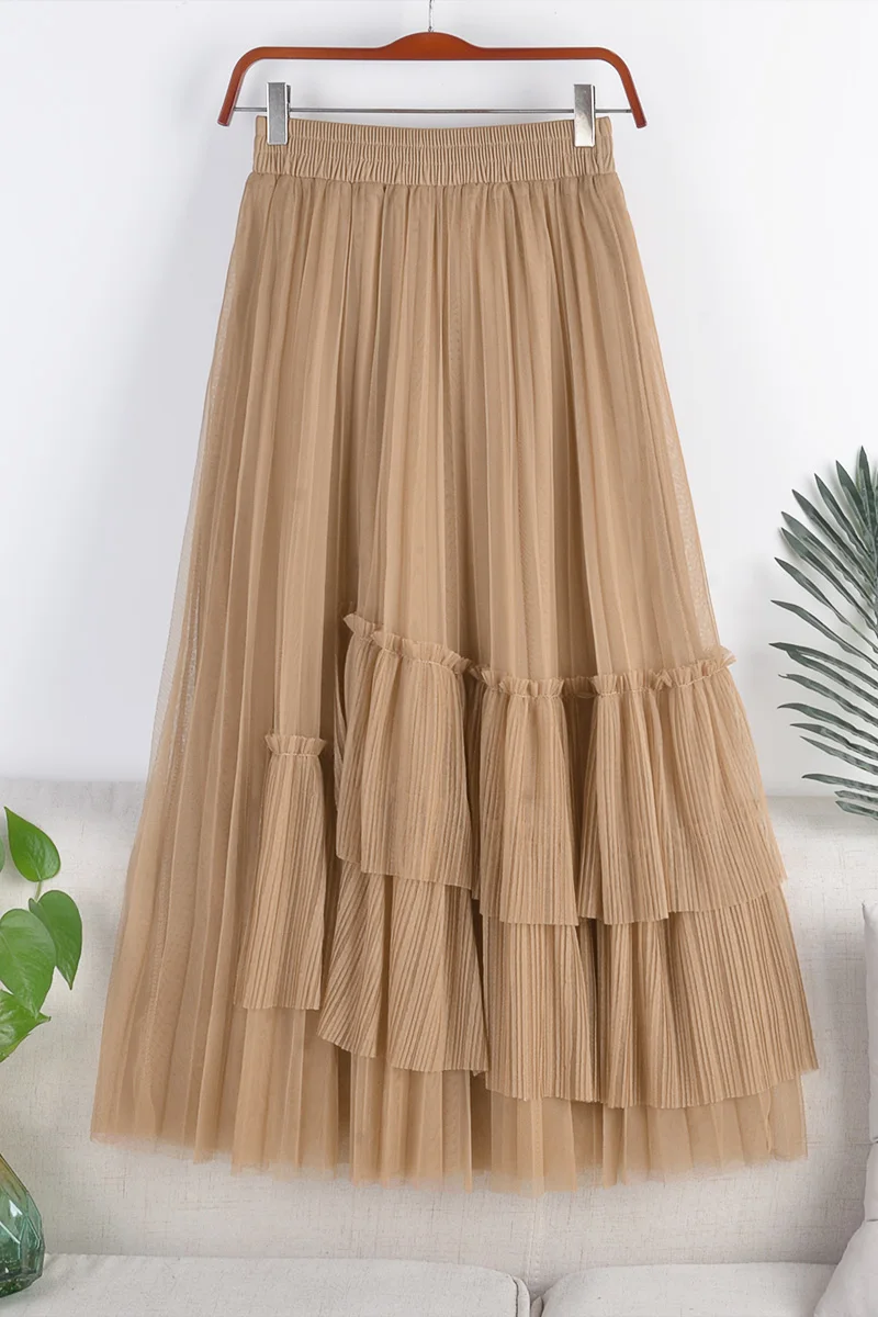 Spring New Irregular Double-Layer Mesh Skirt Super Fairy Temperament A-Line Skirt Style Was Thin High Waist Pleated Skirt 504
Spring New Irregular Double-Layer Mesh Skirt Super Fairy Temperament A-Line Skirt Style Was Thin High Waist Pleated Skirt 504