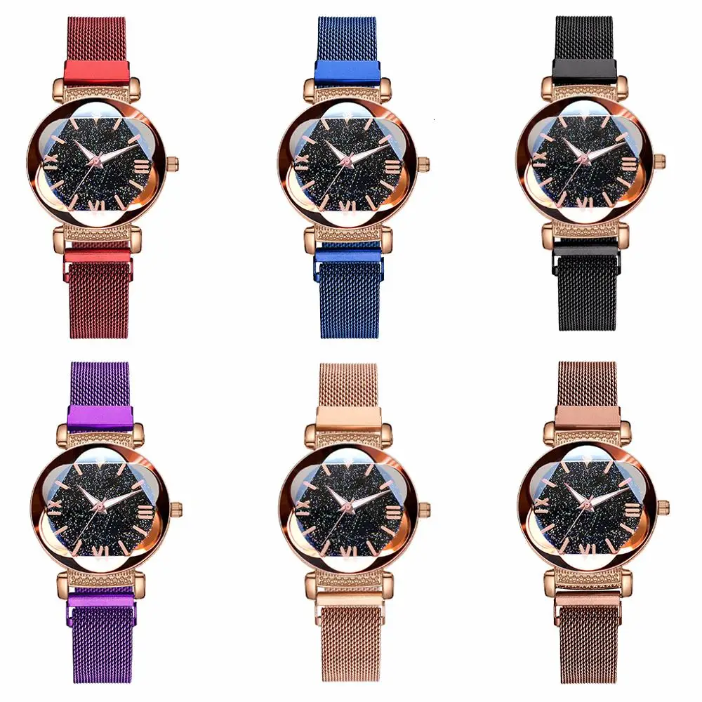 Hot Sale Women Magnet Buckle Starry Sky Roman Numeral Watches Luxury Ladies Stainless Steel Quartz Watch Clock Dropshipping
Hot Sale Women Magnet Buckle Starry Sky Roman Numeral Watches Luxury Ladies Stainless Steel Quartz Watch Clock Dropshipping