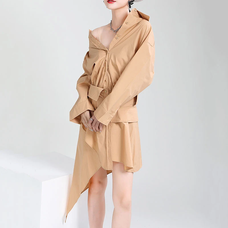 SeeBeautiful Large Size Dress V-neck Long Sleeve Single Breasted Irregular Woman Summer 2021 New Fashion Tide T703
SeeBeautiful Large Size Dress V-neck Long Sleeve Single Breasted Irregular Woman Summer 2021 New Fashion Tide T703