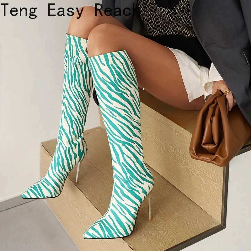 Fashion Autumn Winter Knee High Women Boots Zebra Print Thigh Boots High Heels Faux Leather Pointed Toe Long Boots Women's Shoes
Fashion Autumn Winter Knee High Women Boots Zebra Print Thigh Boots High Heels Faux Leather Pointed Toe Long Boots Women's Shoes