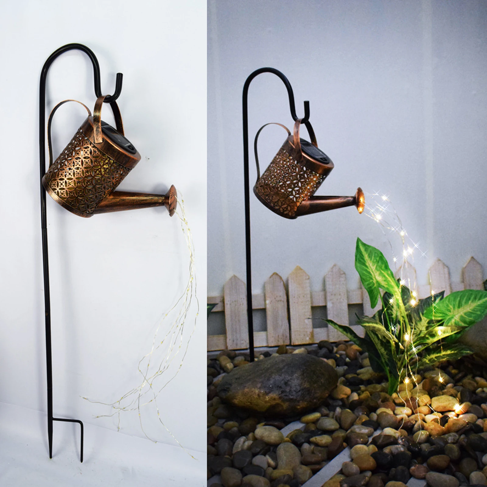 Solar Watering Can Lamp Garden Art Light Hollow Wrought Iron Garden Shower LED Lamp Yard Romantic Decoration
Solar Watering Can Lamp Garden Art Light Hollow Wrought Iron Garden Shower LED Lamp Yard Romantic Decoration