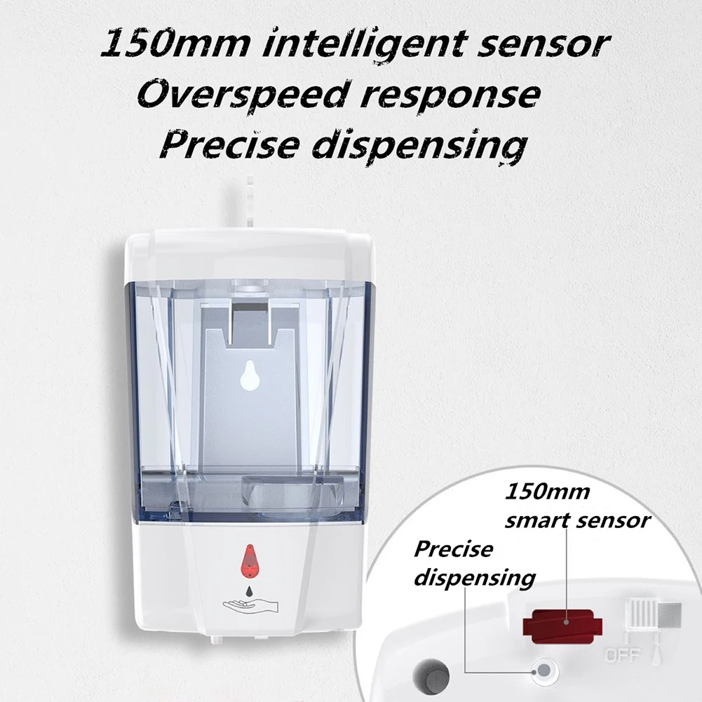 700ml Auto Liquid Soap Dispenser Wall Mounted Battery Powered Sensor Hand Washing Container for Kitchen Bathroom
700ml Auto Liquid Soap Dispenser Wall Mounted Battery Powered Sensor Hand Washing Container for Kitchen Bathroom