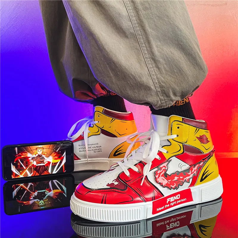 Kimetsu no Yaiba High Top Sneakers Men Casual Shoes Hip Hop Fashion Demon slayer Anime Shoes Men Sports Running Shoes Cosplay
Kimetsu no Yaiba High Top Sneakers Men Casual Shoes Hip Hop Fashion Demon slayer Anime Shoes Men Sports Running Shoes Cosplay