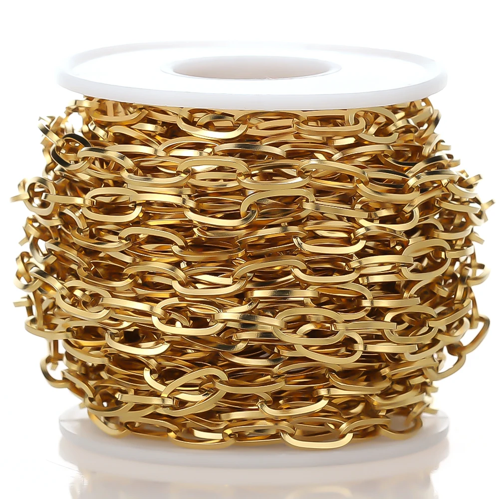 1 Meter Stainless Steel Gold Flat Oval Cross Chains Wholesale Bulk Necklace Bracelet Findings Components for DIY Jewelry Making
1 Meter Stainless Steel Gold Flat Oval Cross Chains Wholesale Bulk Necklace Bracelet Findings Components for DIY Jewelry Making