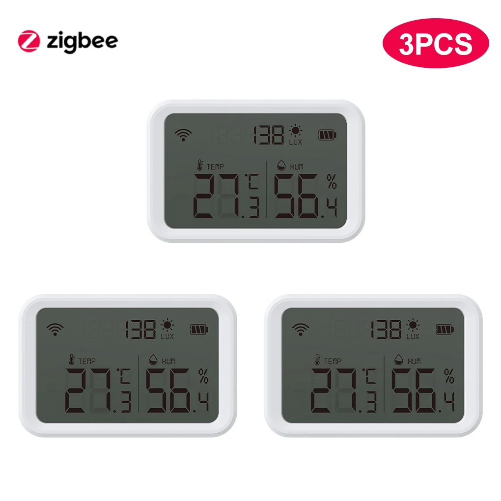 Tuya Wifi Zigbee Temperature Humidity Sensor Lux Light Detector Indoor Hygrometer Thermometer With LCD Screen Work Tuya Hub
Tuya Wifi Zigbee Temperature Humidity Sensor Lux Light Detector Indoor Hygrometer Thermometer With LCD Screen Work Tuya Hub