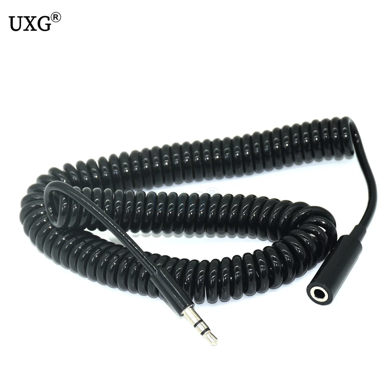 

3.5mm Female To Male F/M Headphone Stereo Audio Extension Spring Coiled Cable 60cm 250cm
