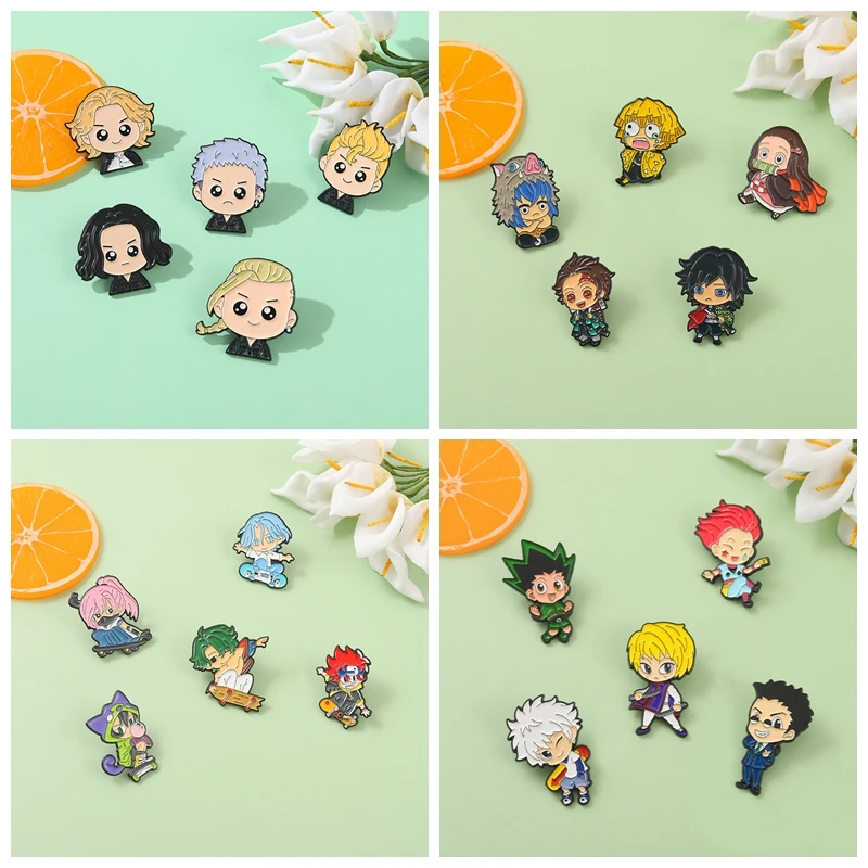 5pcs/set Anime Enamel Pin Tokyo Avengers Demon Slayer HUNTERXHUNTER Brooch Backpack Badge Gift Friend Accessories Wholesale
5pcs/set Anime Enamel Pin Tokyo Avengers Demon Slayer HUNTERXHUNTER Brooch Backpack Badge Gift Friend Accessories Wholesale