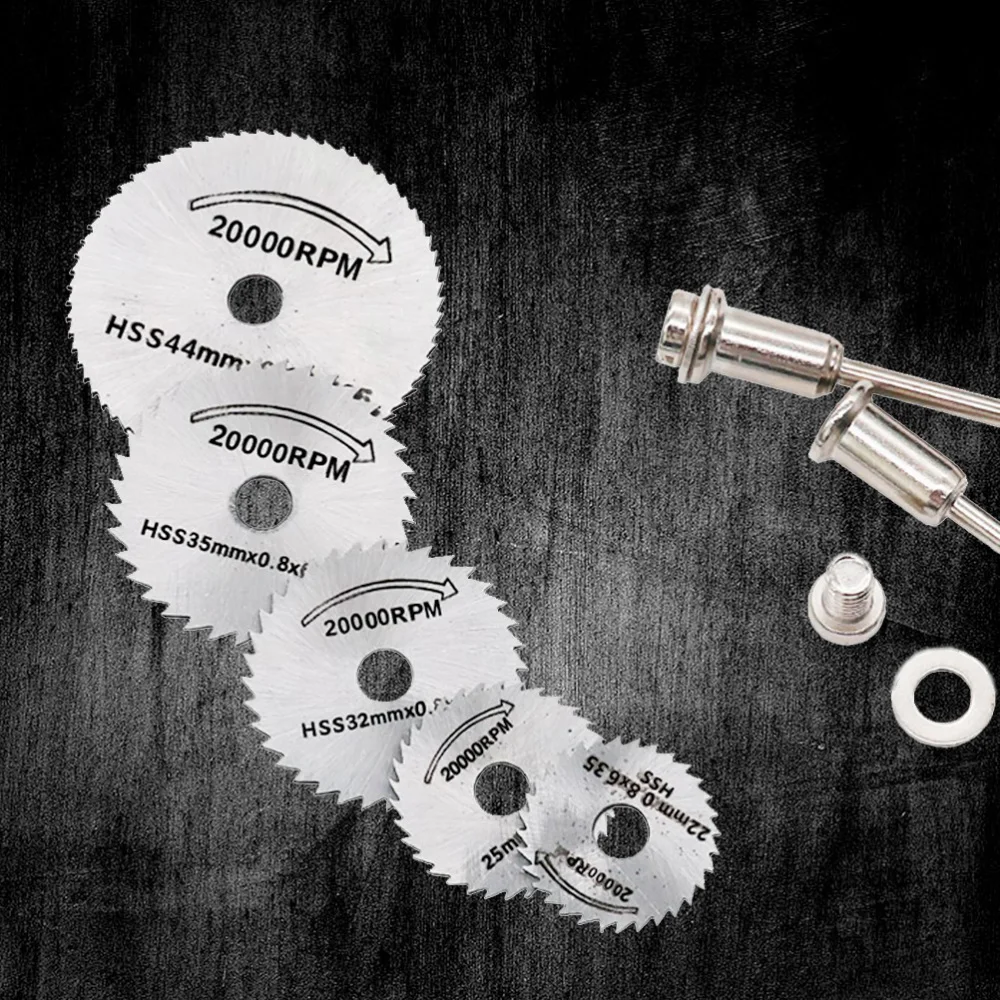 7pcs/set Mini HSS Circular Rotary Tool For Metal Cutter Power Tool Set Wood Cutting Discs Drill Mandrel Cutoff