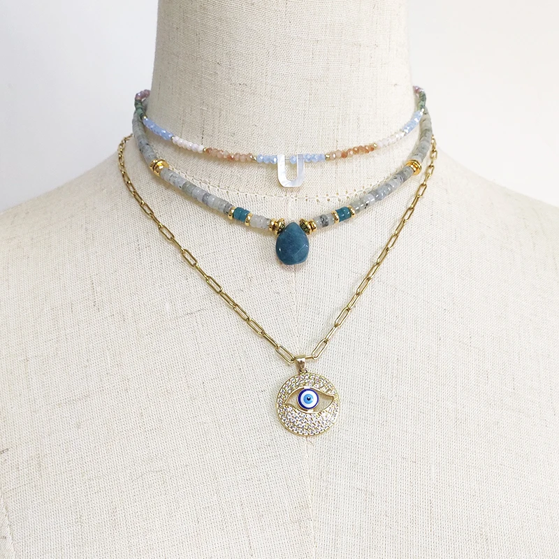 Handmade Natural Stone Pieces Beaded Necklace Blue Water Drop Stone Pendant Retro Fashion Short Jewelry Gift for Friends 2021
Handmade Natural Stone Pieces Beaded Necklace Blue Water Drop Stone Pendant Retro Fashion Short Jewelry Gift for Friends 2021