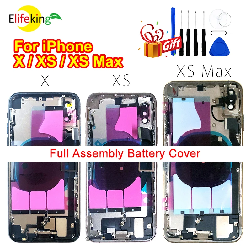 Full Assembly Back Cover For iPhone X XR XS MAX Rear Housing Battery Door Case Middle Chassis Frame With Flex Cable Spare Parts
Full Assembly Back Cover For iPhone X XR XS MAX Rear Housing Battery Door Case Middle Chassis Frame With Flex Cable Spare Parts