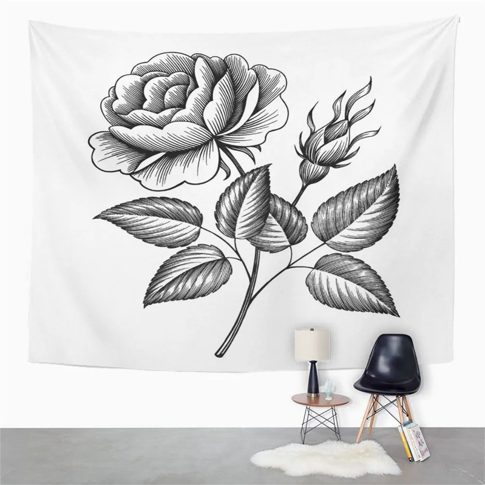 Vintage Tapestry White And Black Floral With Roses Home Dorm Decor Large Tapestry Wall Hanging Blanket For Living Room Bedroom
Vintage Tapestry White And Black Floral With Roses Home Dorm Decor Large Tapestry Wall Hanging Blanket For Living Room Bedroom