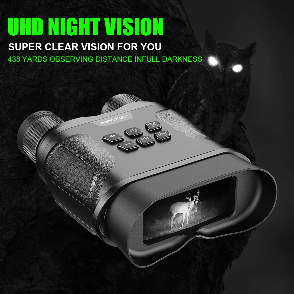 APEXEL HD Digital Night Vision Binoculars with LCD Screen Infrared (IR) camera waterproof zoom Device For Hunting Video record
APEXEL HD Digital Night Vision Binoculars with LCD Screen Infrared (IR) camera waterproof zoom Device For Hunting Video record