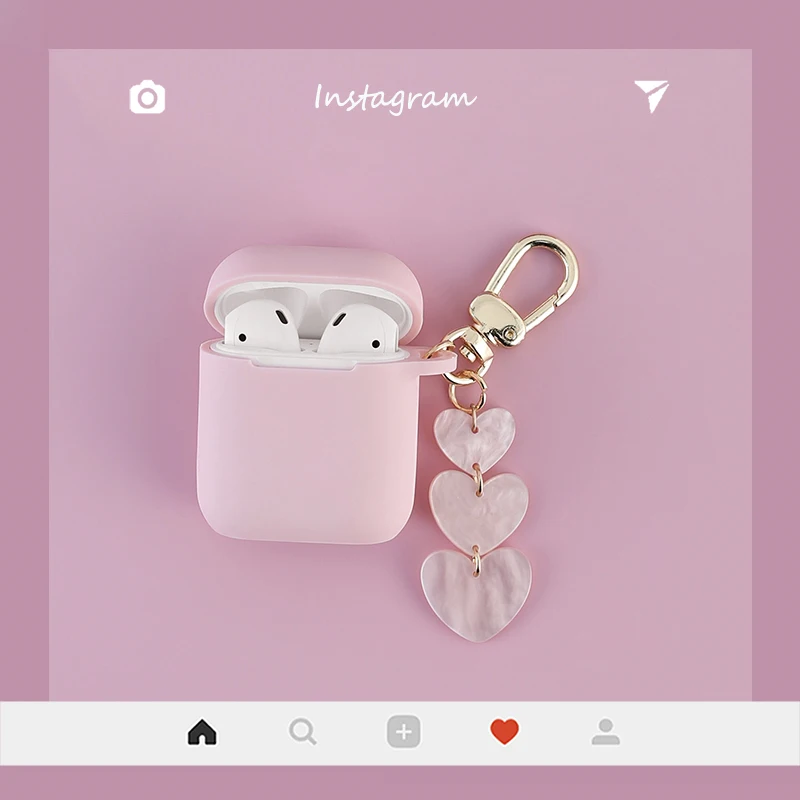 Cute Love keychain Pink Silicone Earphone Case For Apple Airpods 1 2 Accessories Headphone Charger Box Protective cover
Cute Love keychain Pink Silicone Earphone Case For Apple Airpods 1 2 Accessories Headphone Charger Box Protective cover