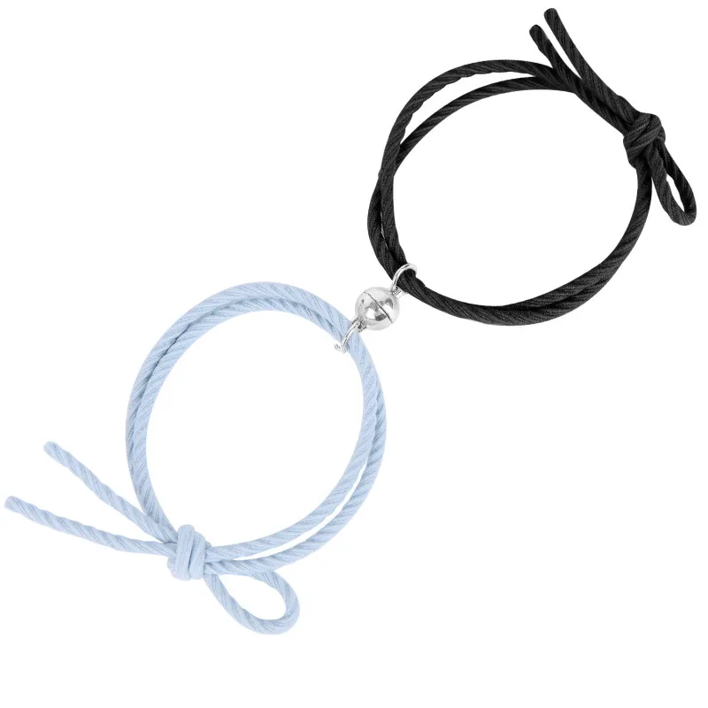 2 Pcs Couple Bracelet Friendship Nylon Rope Braided Magnetic Force To Attract Each Other's Wrist Jewelry Valentine's Day Gift
2 Pcs Couple Bracelet Friendship Nylon Rope Braided Magnetic Force To Attract Each Other's Wrist Jewelry Valentine's Day Gift