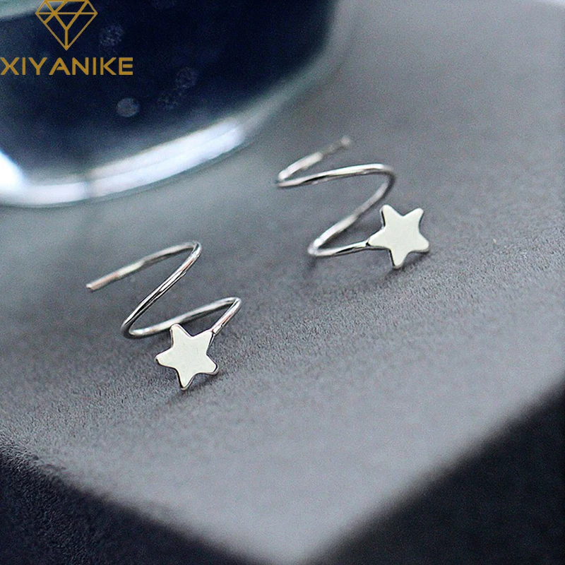 XIYANIKE Silver Color Creative Spring Rotating Circle Stud Earrings Charm Women Pentagram Jewelry Gift Prevent Allergy
XIYANIKE Silver Color Creative Spring Rotating Circle Stud Earrings Charm Women Pentagram Jewelry Gift Prevent Allergy