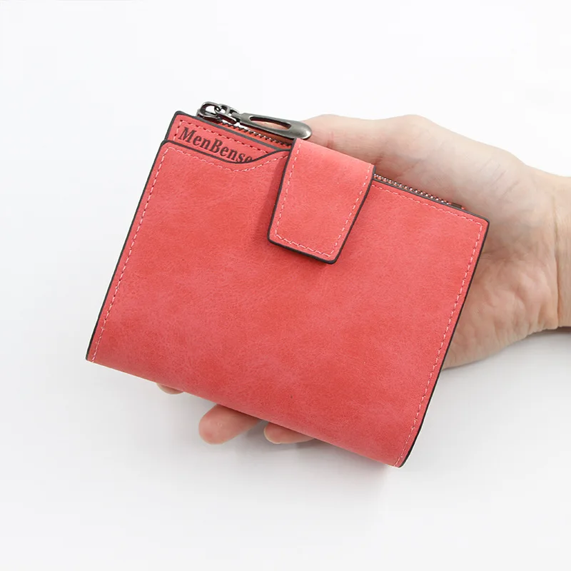 New women's wallet short zipper buckle large multi-card bit matte student money clip woman's women wallets | Багаж и сумки