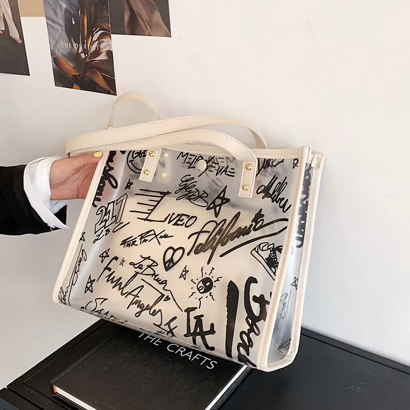 Summer Clear Transparent Tote Bags Women All-match Beach Bags 2021 Women Popular Large Capacity Fashion Shopping Shoulder Bags
Summer Clear Transparent Tote Bags Women All-match Beach Bags 2021 Women Popular Large Capacity Fashion Shopping Shoulder Bags
