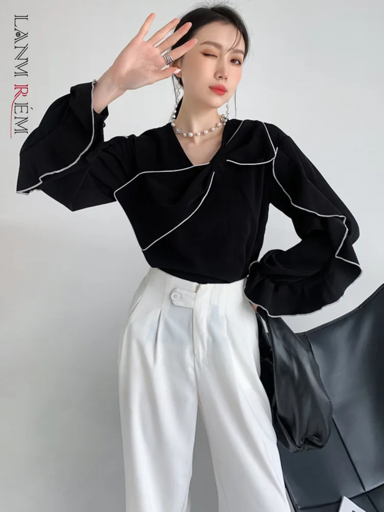 LANMREM 2022 Spring Autumn New Women Solid Color V-neck Bow Ladies Fashion Loose All-match Long Sleeve Casual Shirts 2J266
LANMREM 2022 Spring Autumn New Women Solid Color V-neck Bow Ladies Fashion Loose All-match Long Sleeve Casual Shirts 2J266