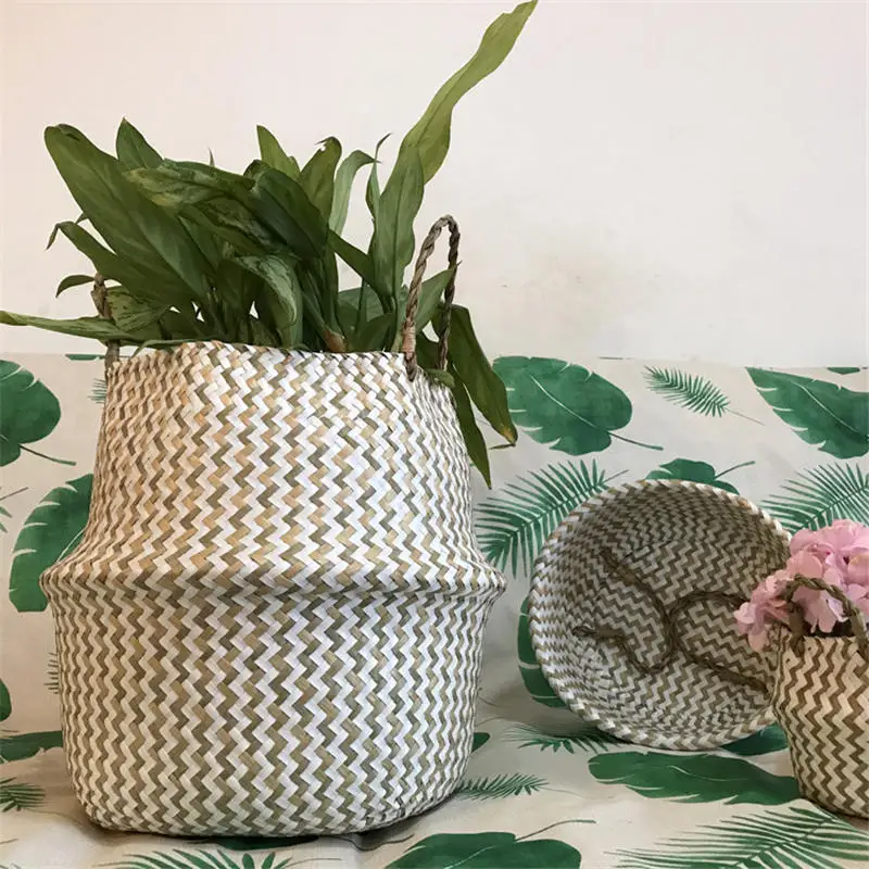Foldable Handmade Seagrass Storage Basket Wicker Rattan Belly Straw Home Garden Flower Pot Wave Pattern Planter Laundry Basket
Foldable Handmade Seagrass Storage Basket Wicker Rattan Belly Straw Home Garden Flower Pot Wave Pattern Planter Laundry Basket
