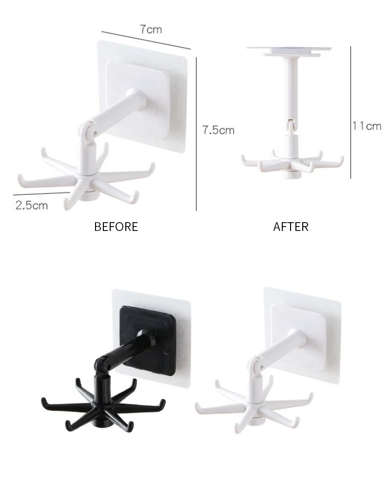 ABS Punch-free Multi-Purpose Hooks 360 Degree Rotatable Kitchen Hook Home Storage Accessories Organizador de cocina New 2021
ABS Punch-free Multi-Purpose Hooks 360 Degree Rotatable Kitchen Hook Home Storage Accessories Organizador de cocina New 2021