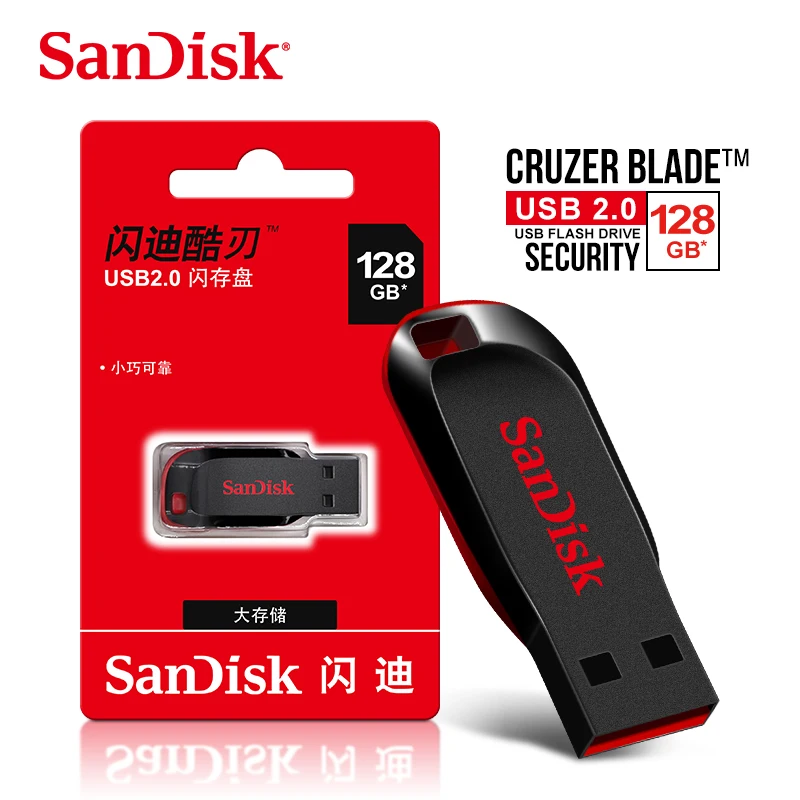 

SanDisk 100% Original Cruzer Blade CZ50 USB 2.0 Flash Drive 128GB 64GB 32GB 16GB Pen Drive USB 2.0 Disk Pendrive Memory Stick