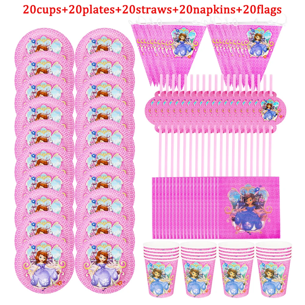 Disney Sofia Princess Girls Birthday Party Decoration Cups Plate Napkins Straw Disposable Tableware Baby Shower Hot Sale Gift
Disney Sofia Princess Girls Birthday Party Decoration Cups Plate Napkins Straw Disposable Tableware Baby Shower Hot Sale Gift
