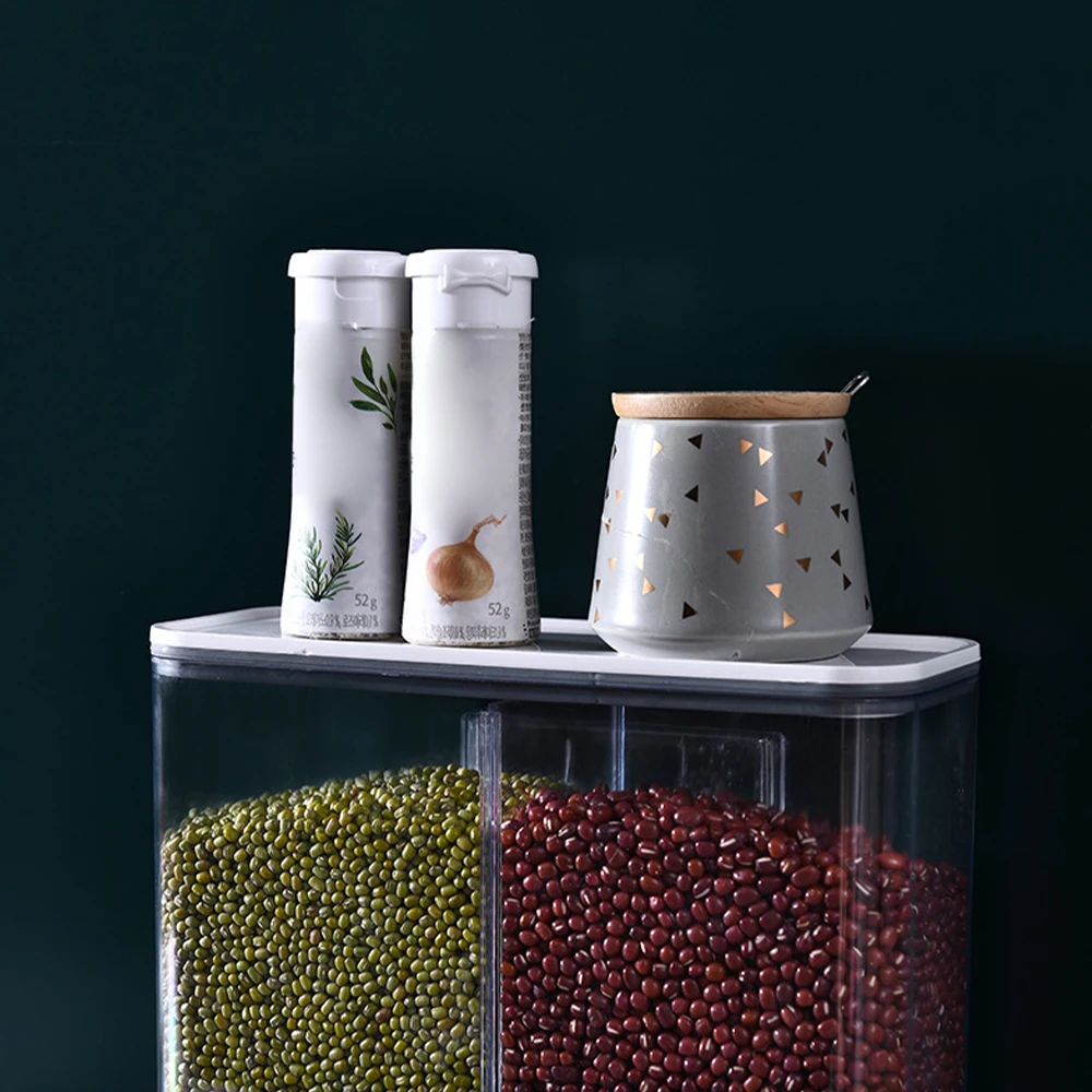 1/1.5/3L Cereal Dispenser Plastic Clear Wall Mounted Divided Rice Dry Food Container Storage Organizer for Home Kitchen
1/1.5/3L Cereal Dispenser Plastic Clear Wall Mounted Divided Rice Dry Food Container Storage Organizer for Home Kitchen