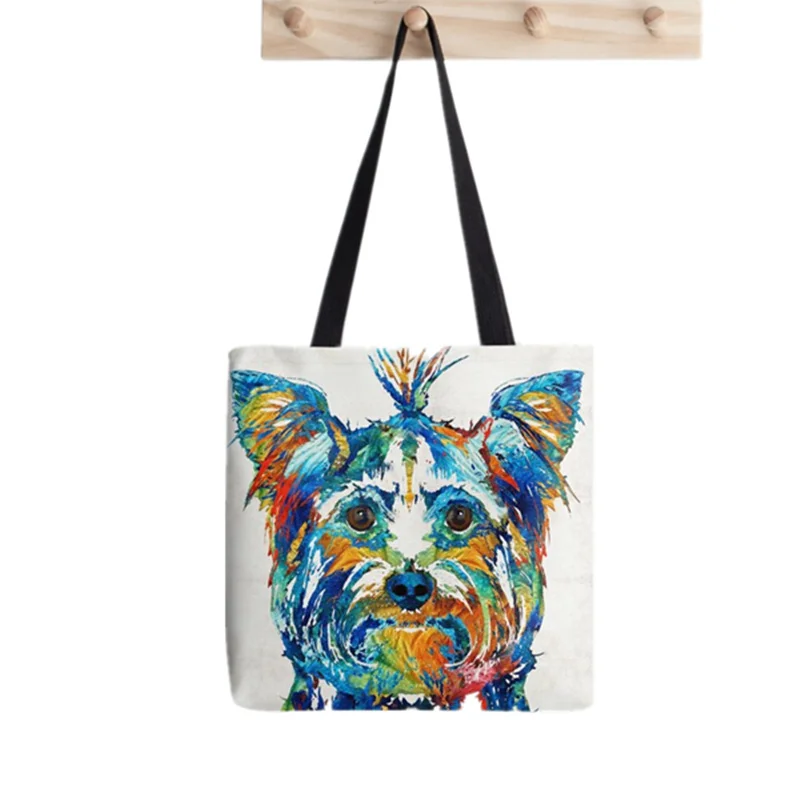 Shopper Colorful Yorkie Dog Art printed Tote Bag women Harajuku shopper handbag girl Shoulder shopping bag Lady Canvas Bag
Shopper Colorful Yorkie Dog Art printed Tote Bag women Harajuku shopper handbag girl Shoulder shopping bag Lady Canvas Bag