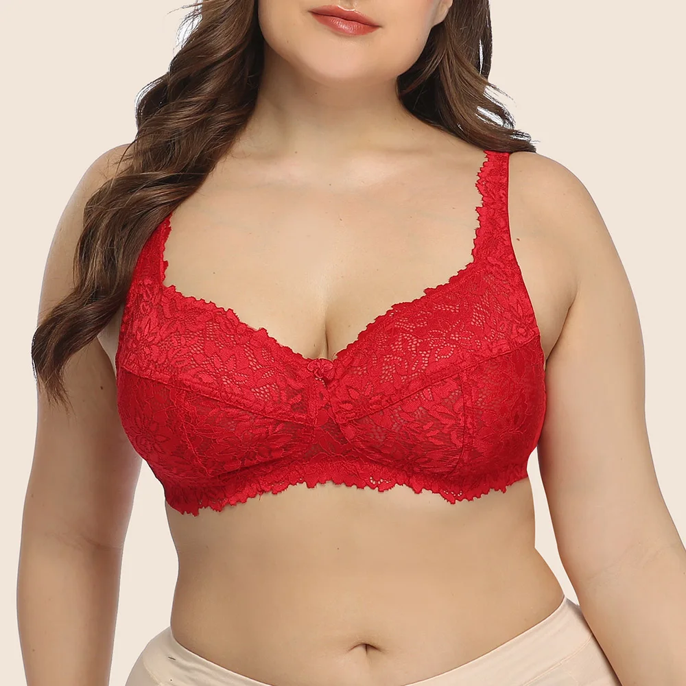 Embroidered Large Size Bra For Women Hollow Lace Wireless Brassiere Sexy Lingerie Plus Size Bralette Underwear Tops
Embroidered Large Size Bra For Women Hollow Lace Wireless Brassiere Sexy Lingerie Plus Size Bralette Underwear Tops