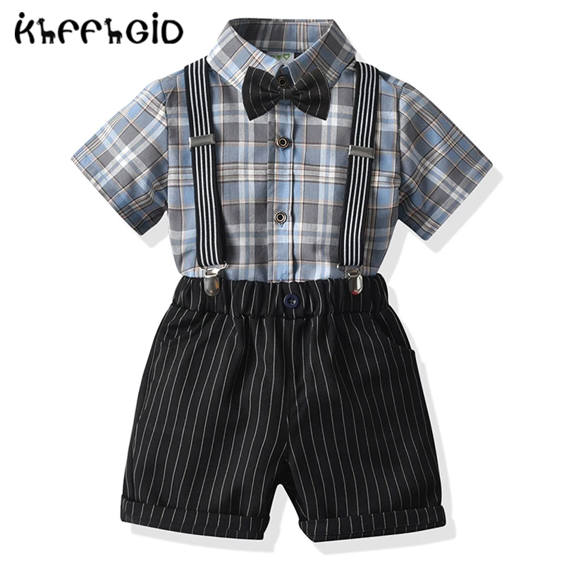 2New high quality 100% cotton Summer Boys' Short Sleeve Plaid gentleman formal dress baby stripe grey shirt + suspenders formal
2New high quality 100% cotton Summer Boys' Short Sleeve Plaid gentleman formal dress baby stripe grey shirt + suspenders formal