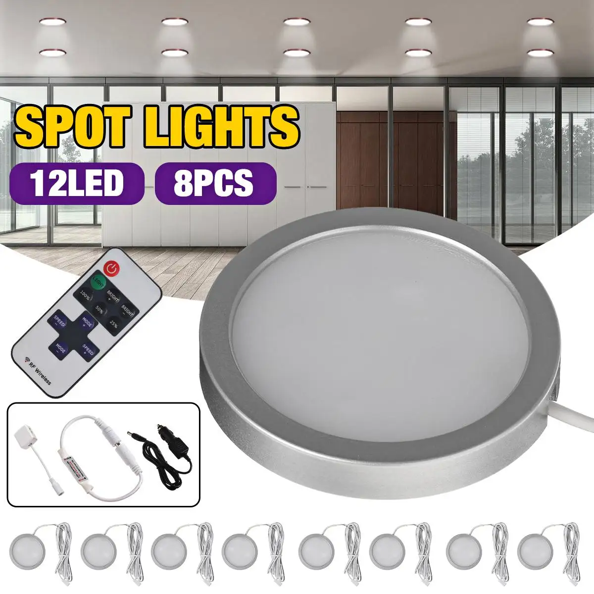 8x LED Car Interior Spot Lights Dimmable 10 Level 12V 2W Reading Down Light Cabin Ceiling Lamp for Hotel Bedroom Boat RV Caravan
8x LED Car Interior Spot Lights Dimmable 10 Level 12V 2W Reading Down Light Cabin Ceiling Lamp for Hotel Bedroom Boat RV Caravan